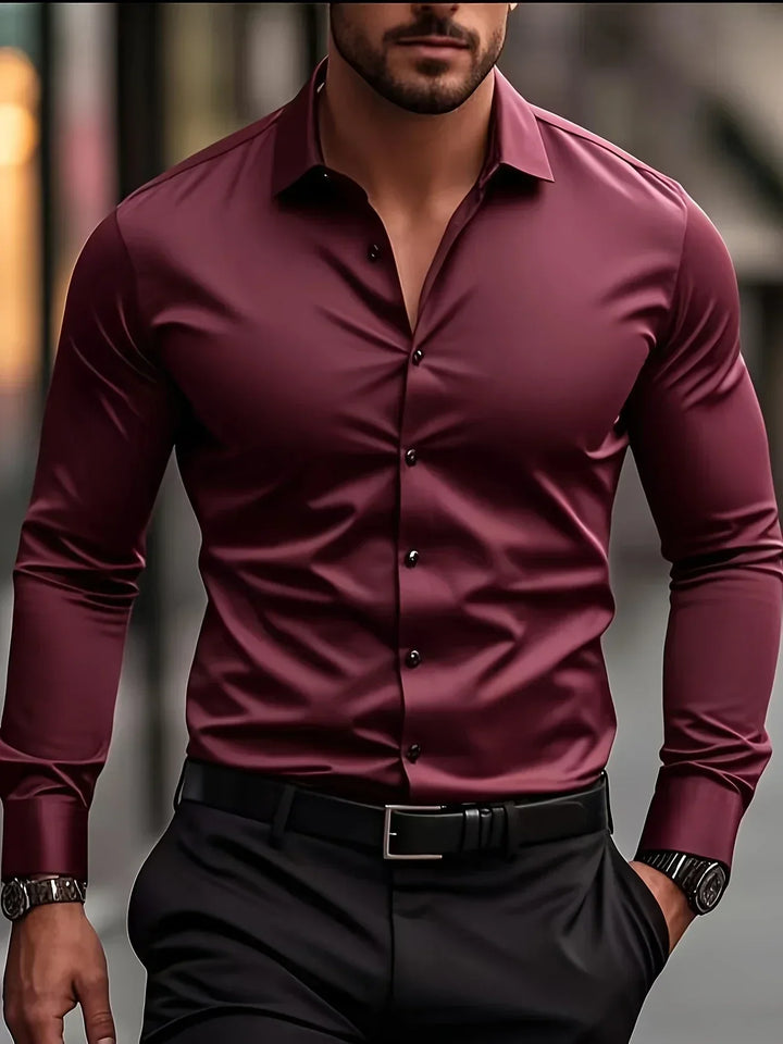 Lenoir™ |  Elegante camisa de manga larga con botones