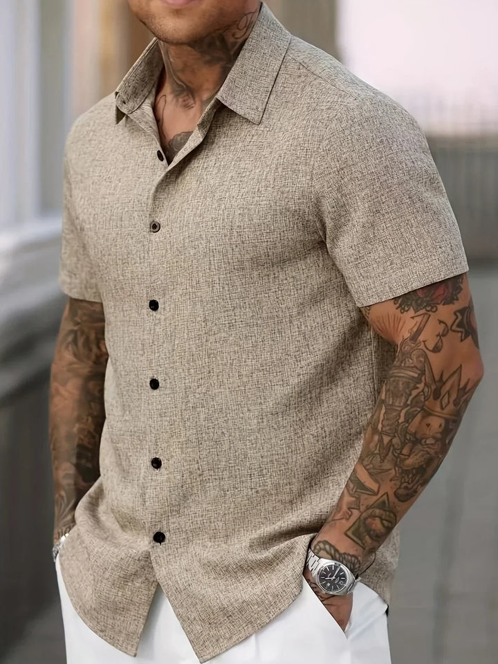 Lenoir™ | Camisa ligera de manga corta en mezcla de lino