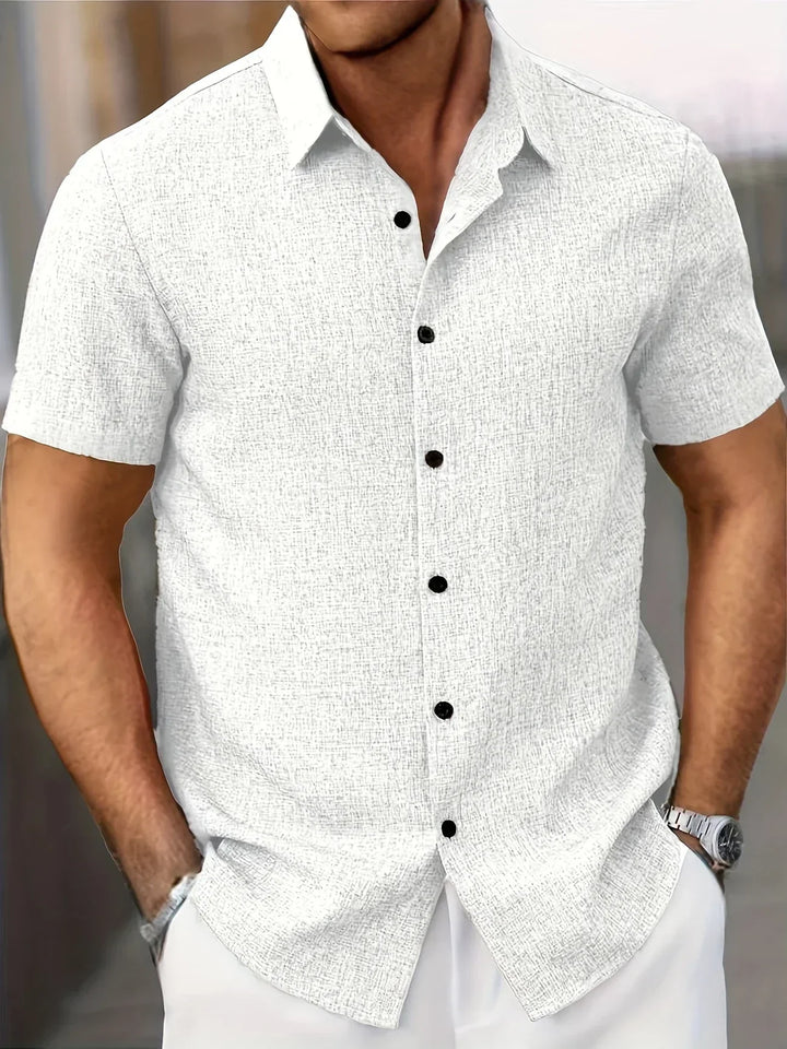 Lenoir™ | Camisa ligera de manga corta en mezcla de lino