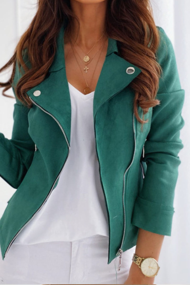 Cómoda chaqueta outdoor con cremallera y cuello vuelto Marisol™
