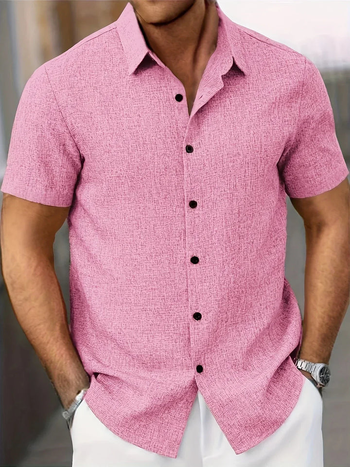 Lenoir™ | Camisa ligera de manga corta en mezcla de lino