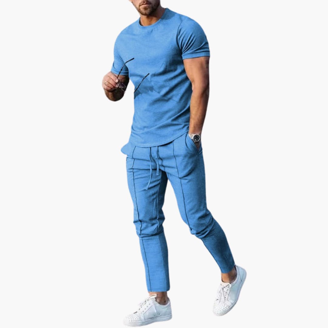 Conjunto deportivo Javier con camiseta y pantalón elástico