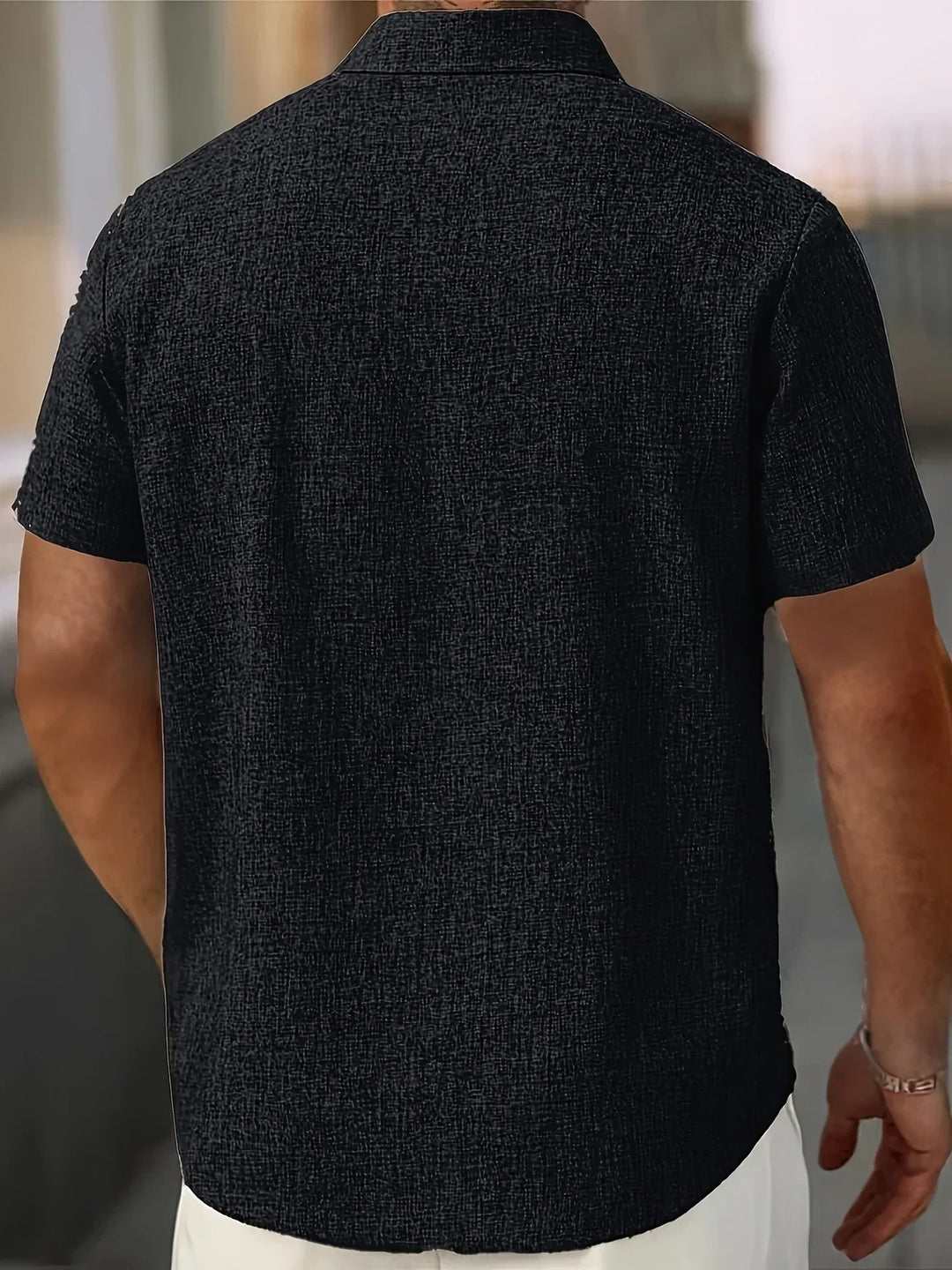 Lenoir™ | Camisa ligera de manga corta en mezcla de lino