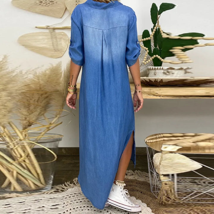 Lea™ - Elegante vestido largo estilo denim