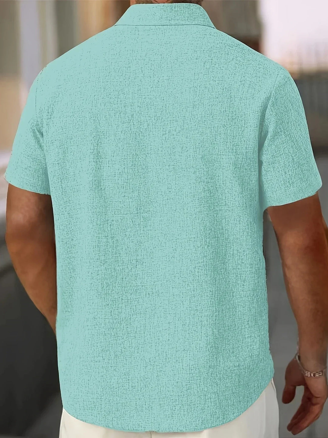 Lenoir™ | Camisa ligera de manga corta en mezcla de lino