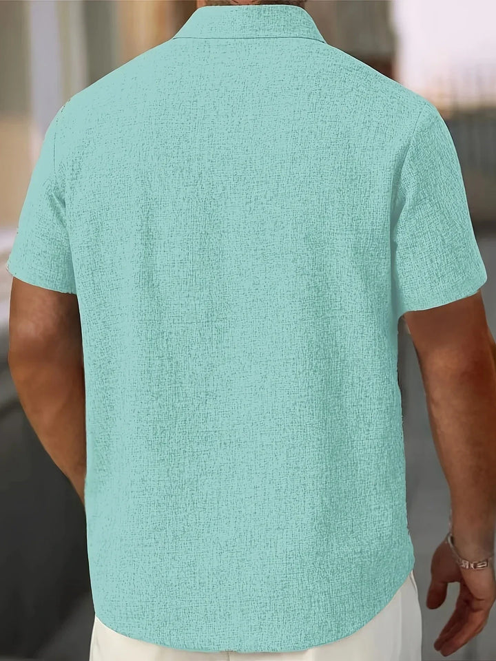 Lenoir™ | Camisa ligera de manga corta en mezcla de lino