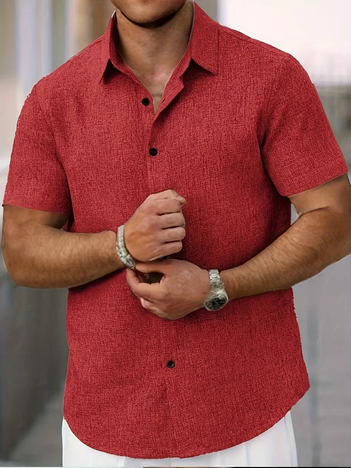 Lenoir™ | Camisa ligera de manga corta en mezcla de lino