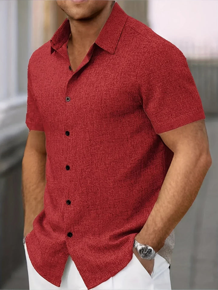 Lenoir™ | Camisa ligera de manga corta en mezcla de lino
