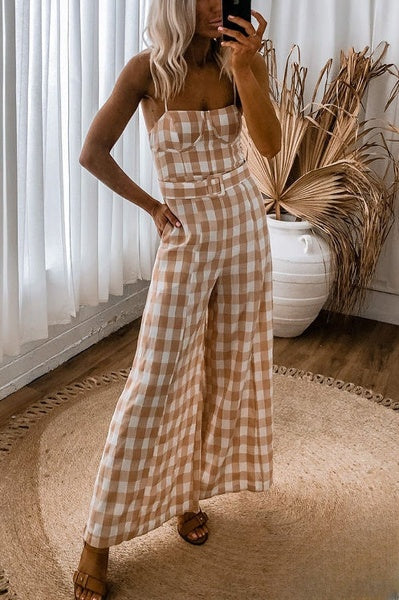 Mono con estampado a cuadros y corte ancho inferior Nina™
