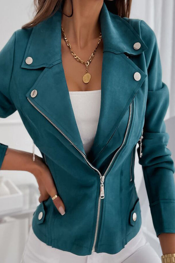 Cómoda chaqueta outdoor con cremallera y cuello vuelto Marisol™