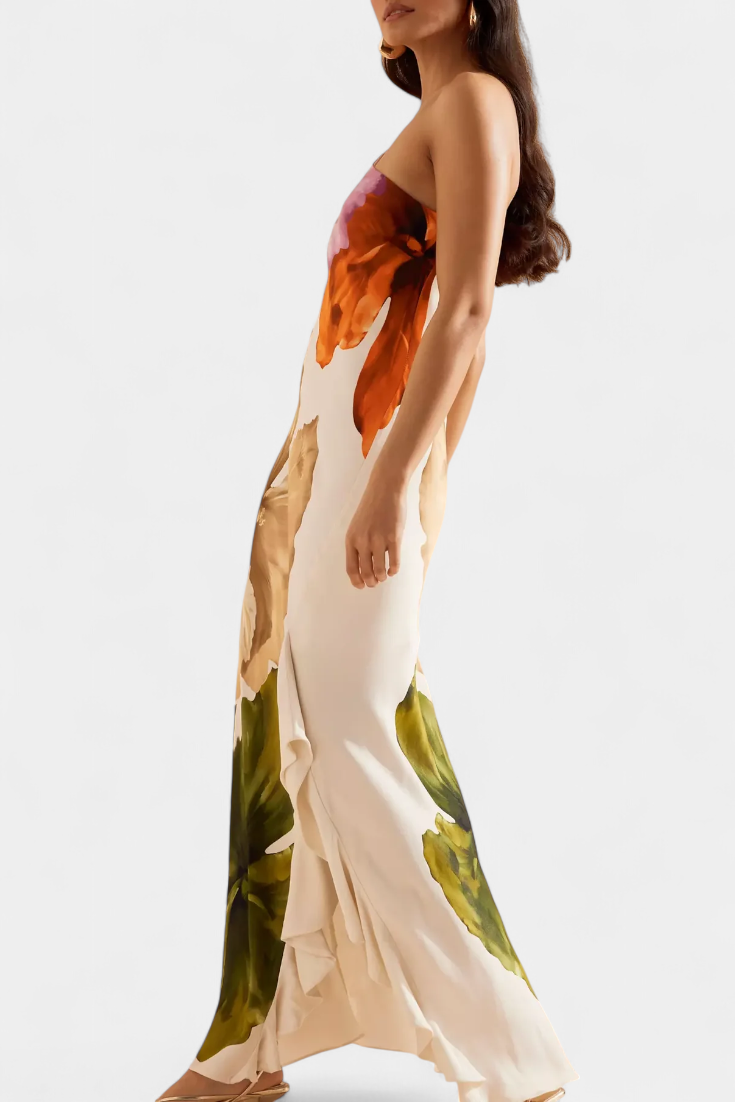 Vestido Almudena Elegante con Patchwork y Cuello Asimétrico