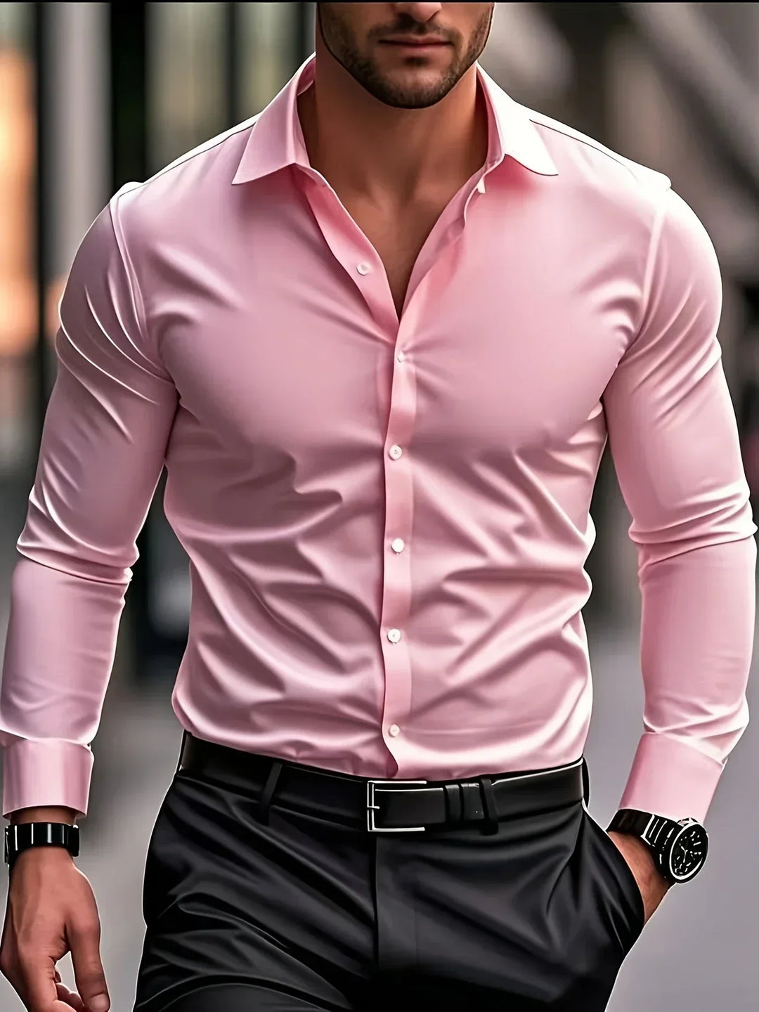 Lenoir™ |  Elegante camisa de manga larga con botones