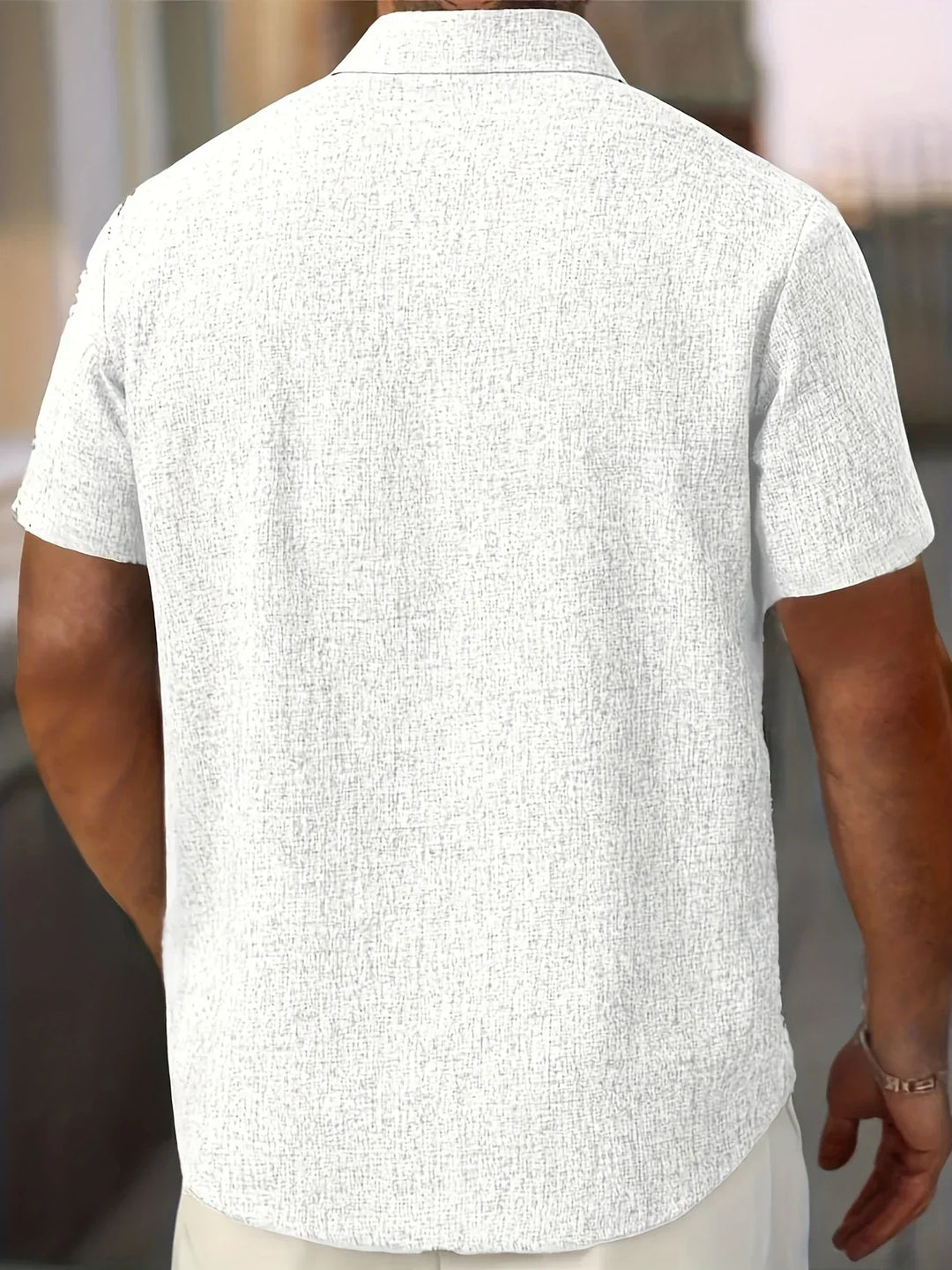Lenoir™ | Camisa ligera de manga corta en mezcla de lino