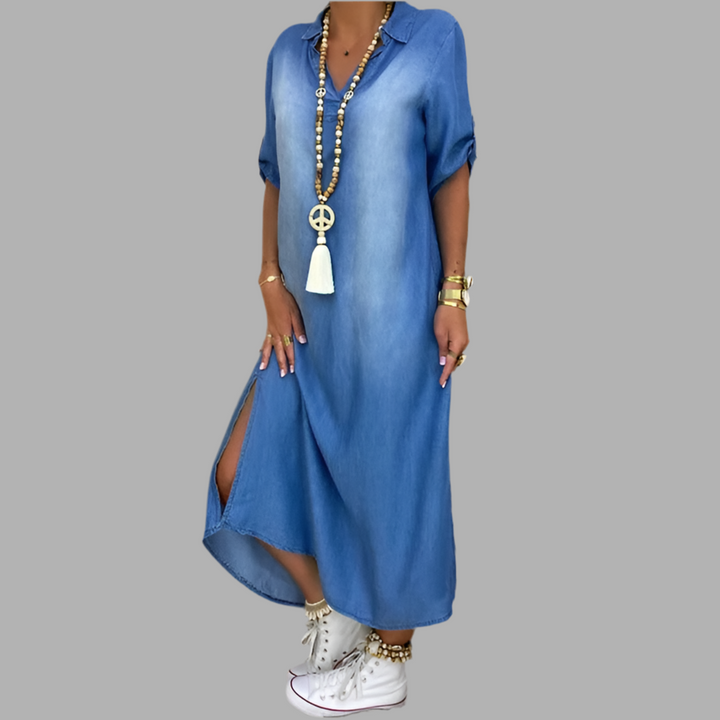 Lea™ - Elegante vestido largo estilo denim