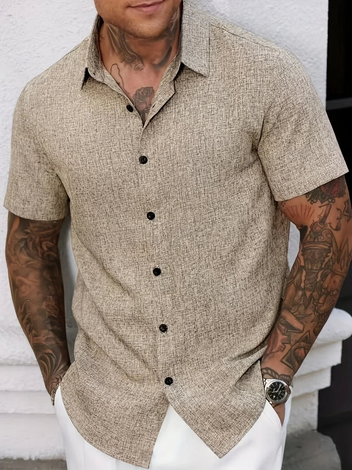 Lenoir™ | Camisa ligera de manga corta en mezcla de lino