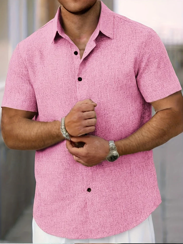 Lenoir™ | Camisa ligera de manga corta en mezcla de lino