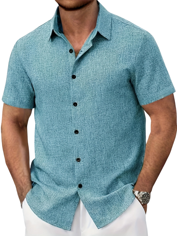 Lenoir™ | Camisa ligera de manga corta en mezcla de lino