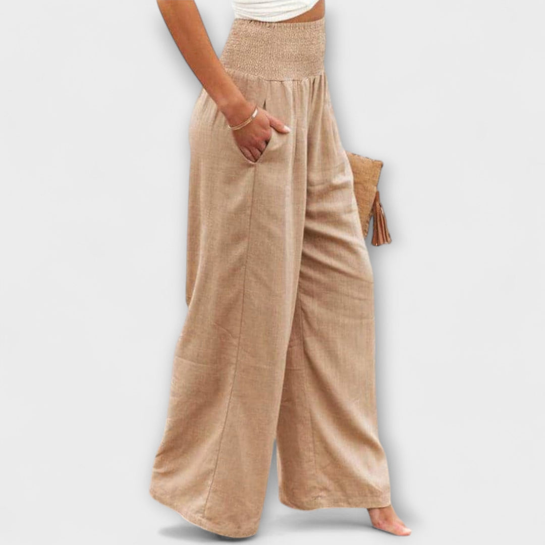 Thearya - Pantalones de lino sueltos y casuales