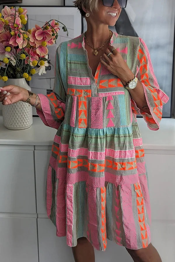 Vestido escalonado con vuelo Nora™