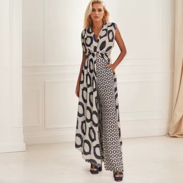 Conjunto Kimono Largo y Pantalones – Estampado Étnico y Corte Fluido Mataró™