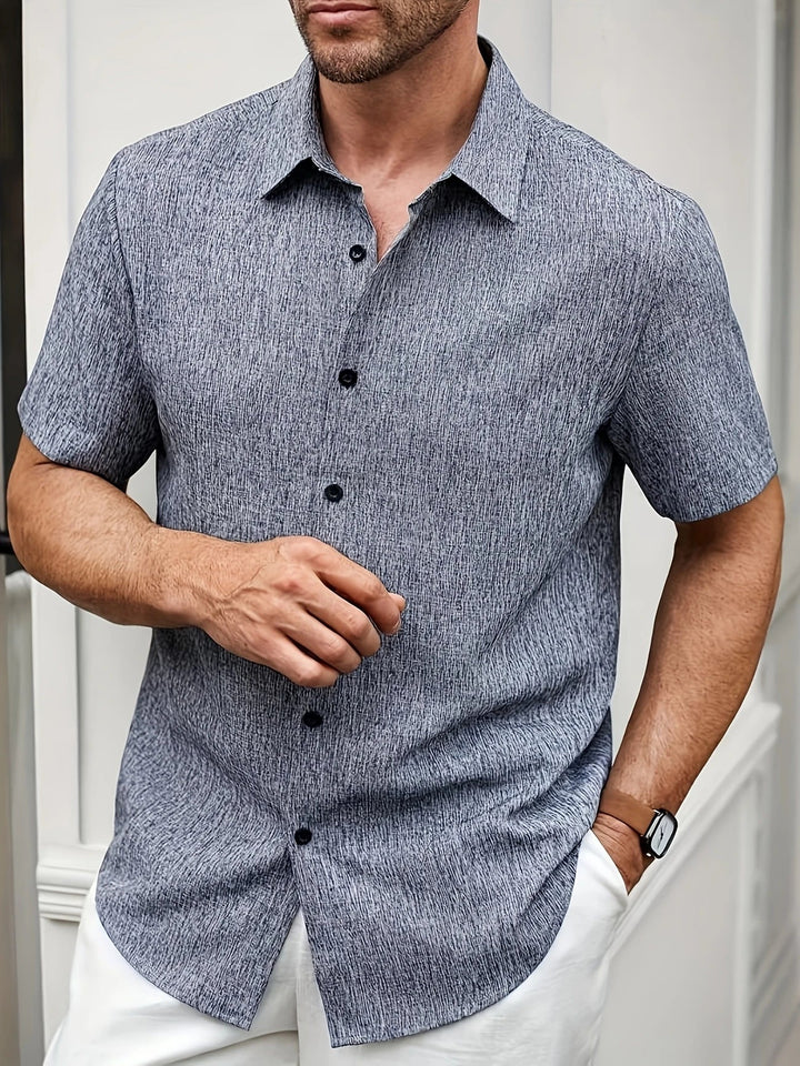 Lenoir™ | Camisa ligera de manga corta en mezcla de lino