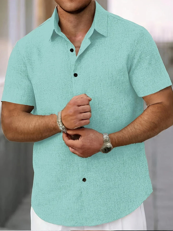 Lenoir™ | Camisa ligera de manga corta en mezcla de lino