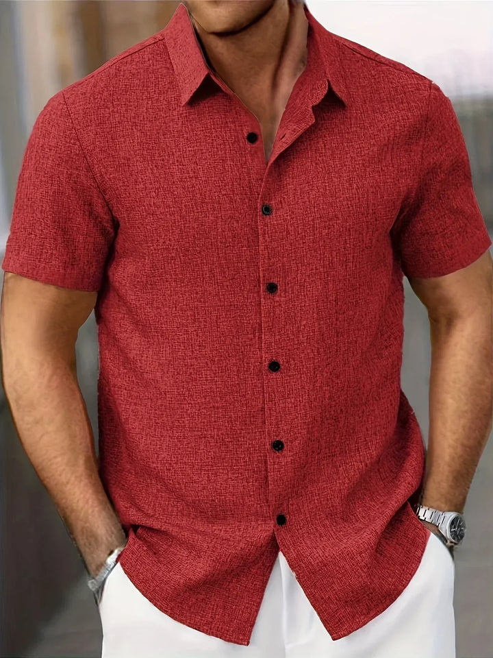 Lenoir™ | Camisa ligera de manga corta en mezcla de lino