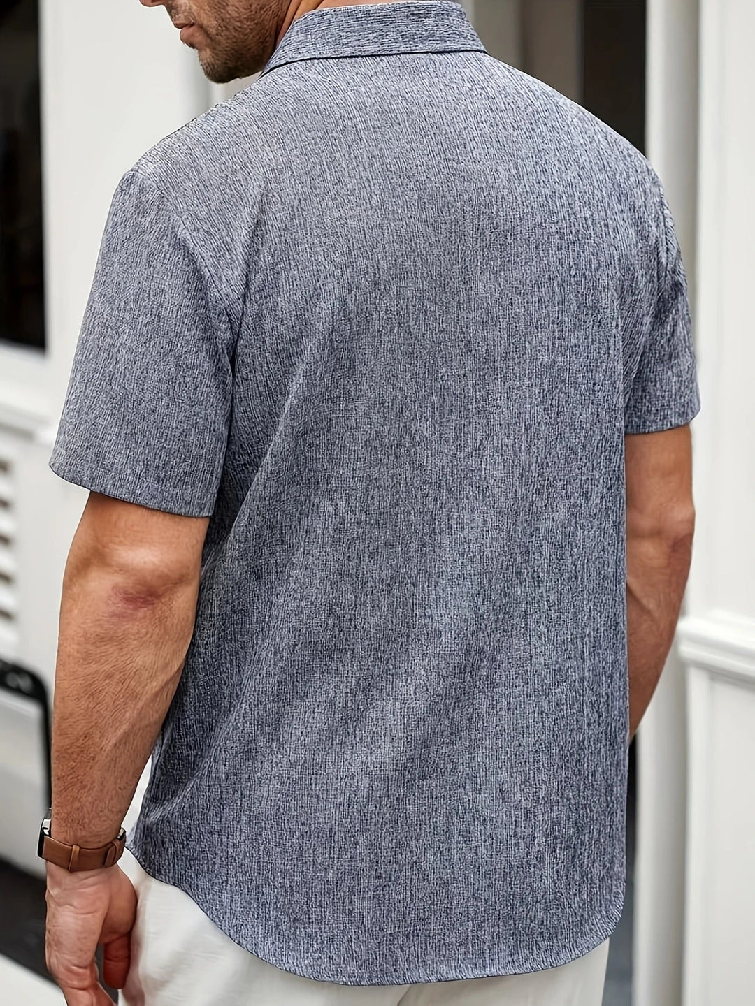 Lenoir™ | Camisa ligera de manga corta en mezcla de lino