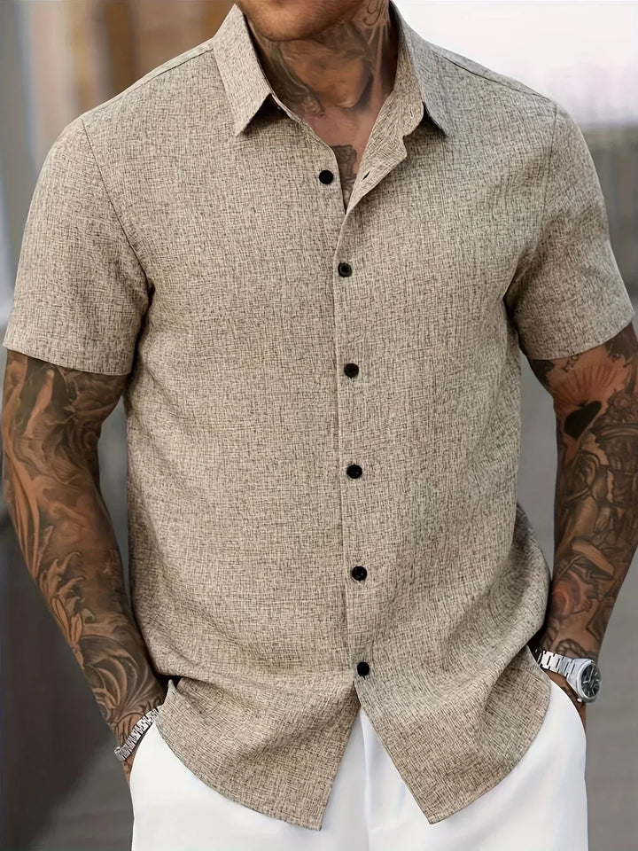 Lenoir™ | Camisa ligera de manga corta en mezcla de lino