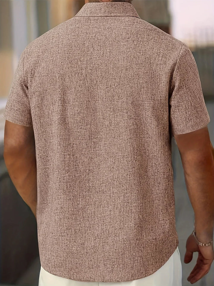 Lenoir™ | Camisa ligera de manga corta en mezcla de lino