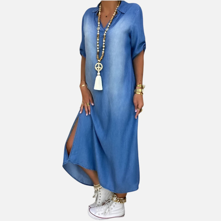 Lea™ - Elegante vestido largo estilo denim