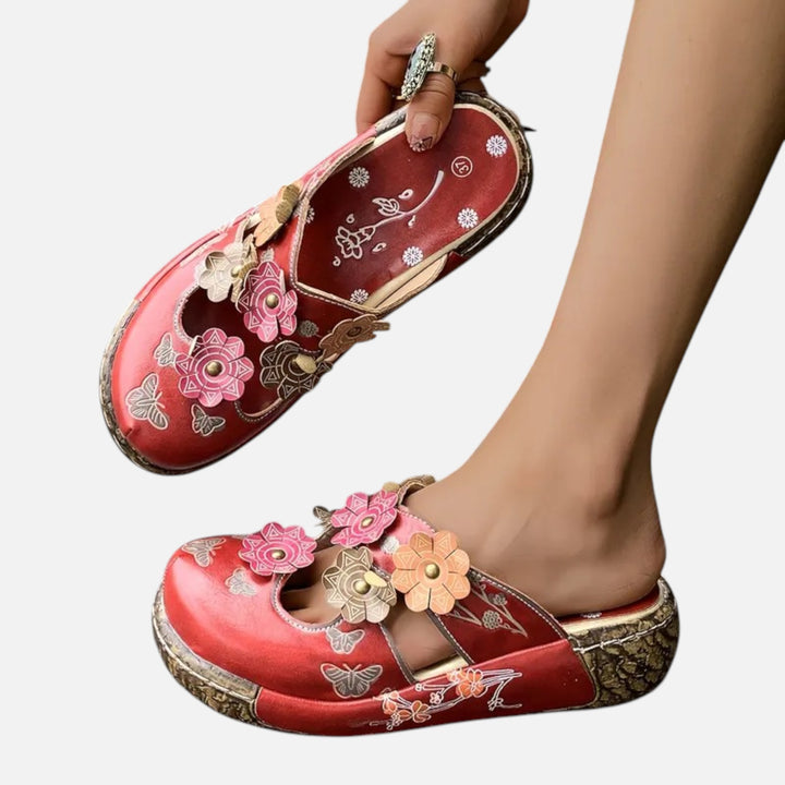 Paloma™ – Sandalias de cuero con estampado floral